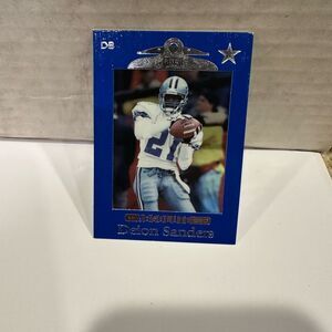 Blue Trading Card of Deion sanders absolute playoff mint condition